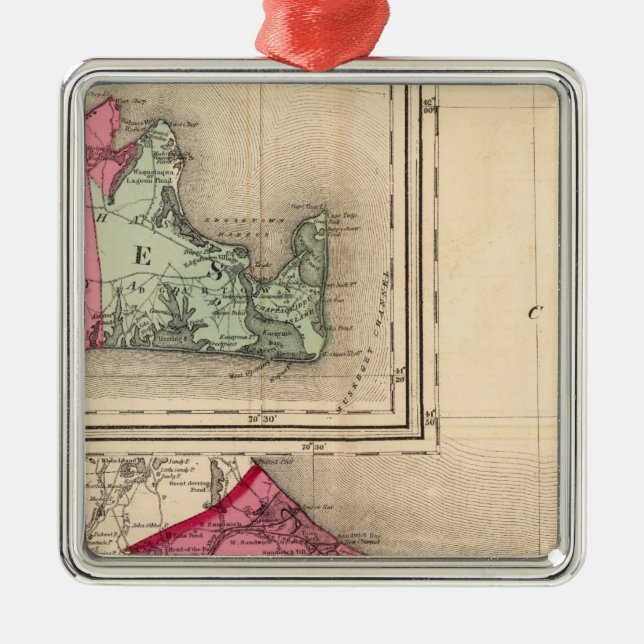 Barnstable, Dukes, Nantucket fylken Julgransprydnad Metall (Framsidan)