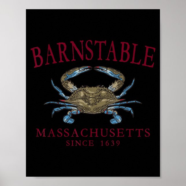Barnstable Massachusetts Crab Town Sedan 1639 Poster (Framsidan)