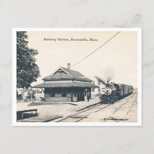 Barnstable MORSA, Järnväg Station, Vintage Vykort