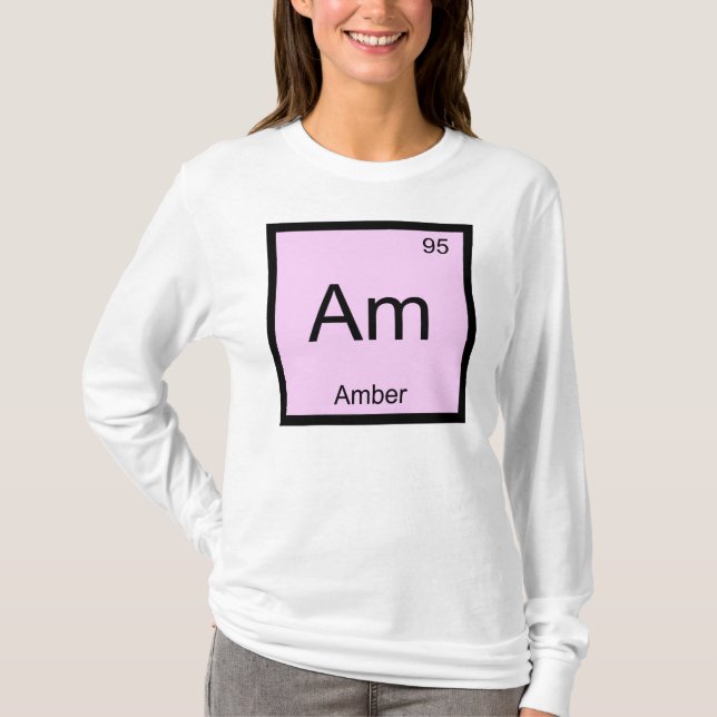 Bärnsten Namn Kemi Element Periodiska Systemet T-shirt (Framsida)