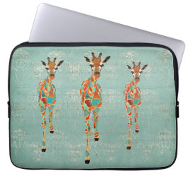 Bärnstensfärgad & Azure giraffdatorsleeve Laptop Sleeve