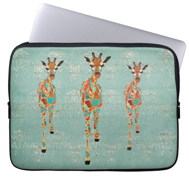 Bärnstensfärgad & Azure giraffdatorsleeve Laptop Sleeve (Framsidan)