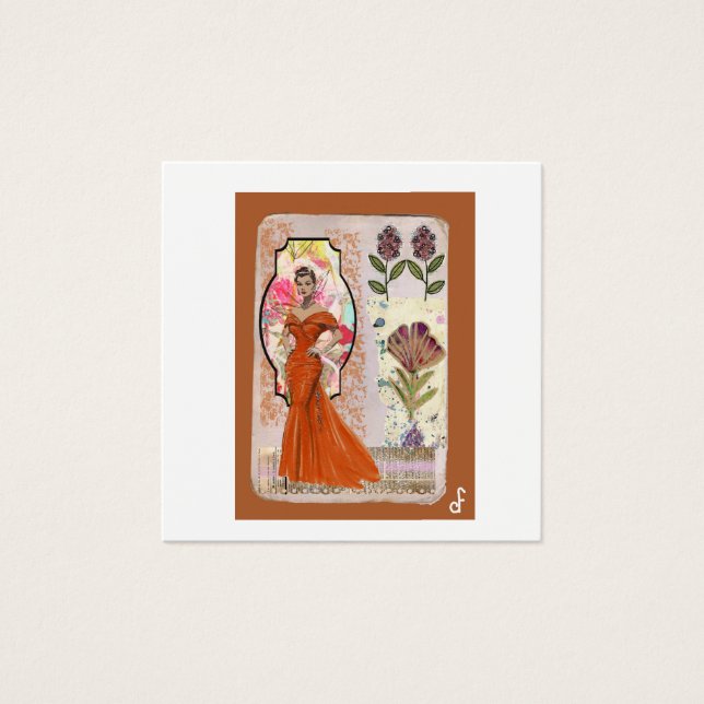 Bärnstensfärgad elegans fyrkantigt visitkort (Framsida)