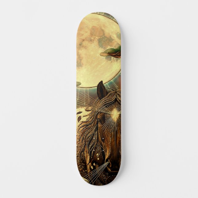 Bärnstensfärgad Häst Aura Mini Skateboard Bräda 18,5 Cm (Framsida)
