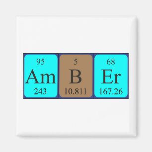 Bärnstensfärgad periodisk bordnamnmagnet magnet