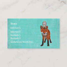 Bärnstensfärgad räv- & ugglavisitkort visitkort