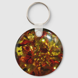 Bärnstensfärgade fossil- Keychain Nyckelring