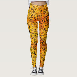 Bärnstensfärgade Hieroglyphics Leggings
