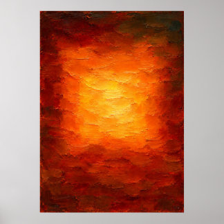 Bärnstensglans - Texturerad Orange Abstrakt Poster