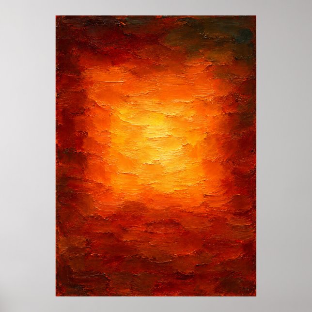 Bärnstensglans - Texturerad Orange Abstrakt Poster (Framsidan)