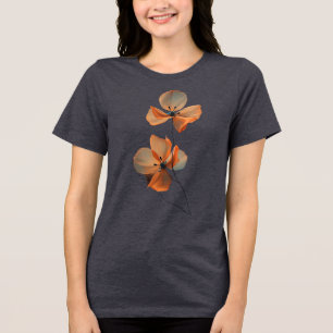 Bärnstensviskande kronblad blommar i det tysta mör t shirt
