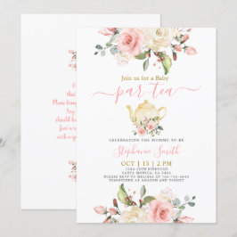 Barnstödschema Par-Tea-inbjudan för flickor Inbjudningar