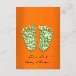 Barnstödsföda för Spark Glitter Orange Mint Grönt Inbjudningar