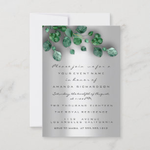 Barnstödsföda för Spark Glitter Rustic Silver Grön Inbjudningar