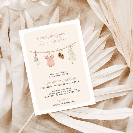 Barnstödsinbjudan, Boho Girl Baby Shower Inbjudningar