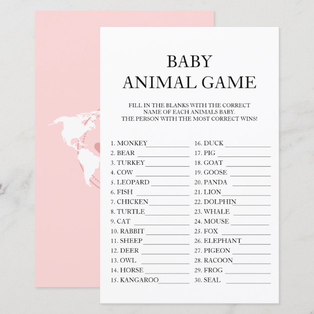 Barnstödsprogram för baby djur-spelresor med pass (Fram/baksida)