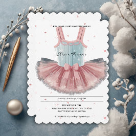 Barnstödsprogram för modern Blue & Rosa Tutu Glitt Inbjudningar