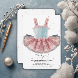 Barnstödsprogram för modern Blue & Rosa Tutu Glitt Tack Kort