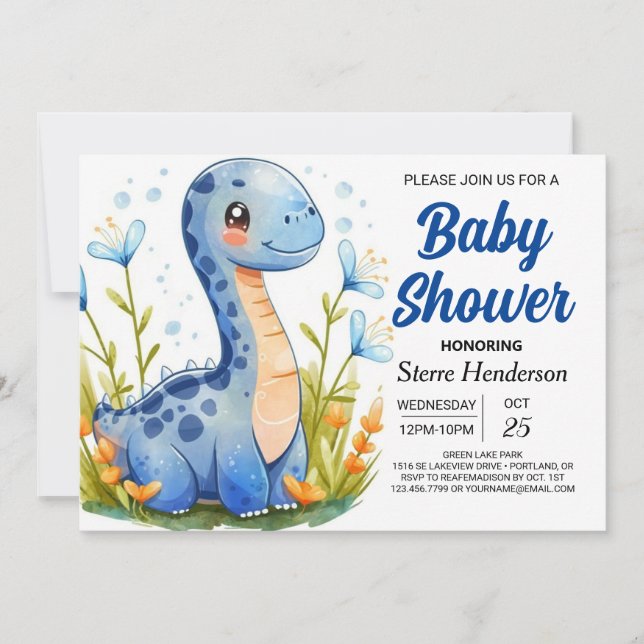 Barnstödsprogram för modern Cute Digital Dinosaur  Inbjudningar (Framsida)