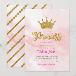 Barnstödsprogram för Princess Guld Glitter Krona Inbjudningar