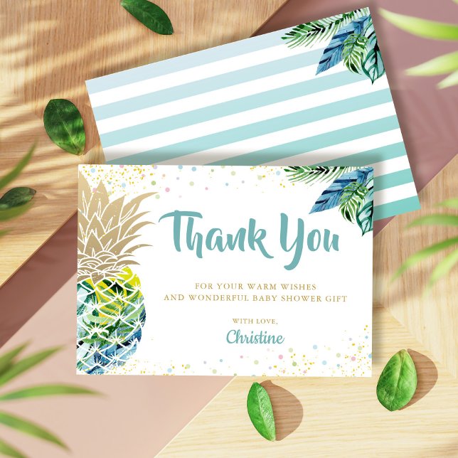 Barnstödsprogram för tropisk luau-anas tack kort (Skapare uppladdad)