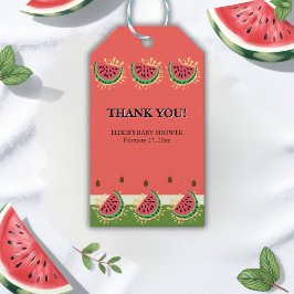 Barnstödsprogram i Modern Watermelon Stänk Presentetikett