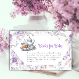 Barnstödsspel för Bok i Tea Party Lavender Blommig Tilläggskort