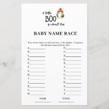 Barnstödsspel Halloween Baby Tävling Namn