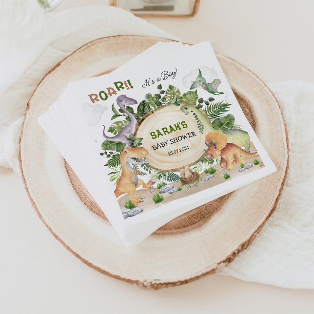 Barnstökare för den tropiska skogen Dinosaur Boy S Pappersservett (Skapare uppladdad)