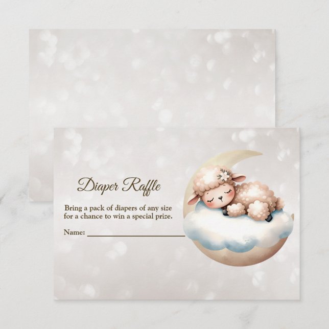Barnstölder Sleeping Baby djur Diaper Raffle Tilläggskort (Fram/baksida)