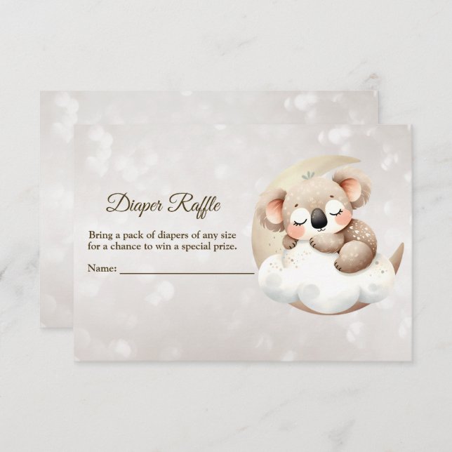 Barnstölder Sleeping Baby djur Diaper Raffle Tilläggskort (Fram/baksida)