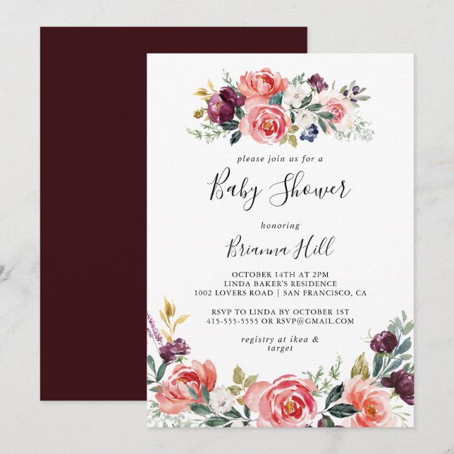 Barnstötdämpare för tropisk färgfull sommartid, Bl Inbjudningar (Fram/baksida)