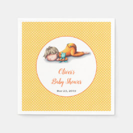 Barnstötfångare för Baby i enkel Gult, Neutralt Pappersservett