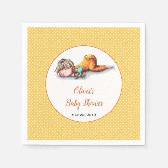 Barnstötfångare för Baby i enkel Gult, Neutralt Pappersservett (Framsidan)