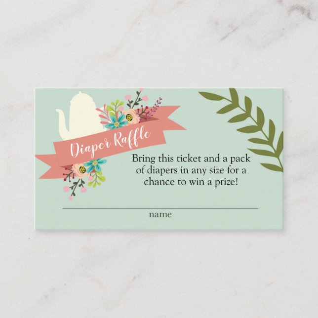 Barnstötkort för tea Party Tilläggskort (Framsida)