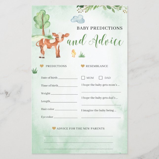 Barnstötspel med Baby-förutsägelser och råd (Framsida)