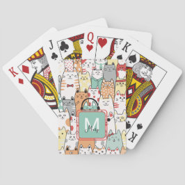 Barnsyster Birthday Cat Kattunge Namn Monogram Casinokort