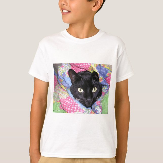 BarnT-tröja: Rolig katt som slås in i filtar Tee Shirt (Framsida)