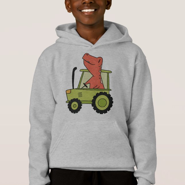 Barntraktor med Trex  Bonde T Shirt (Framsida)