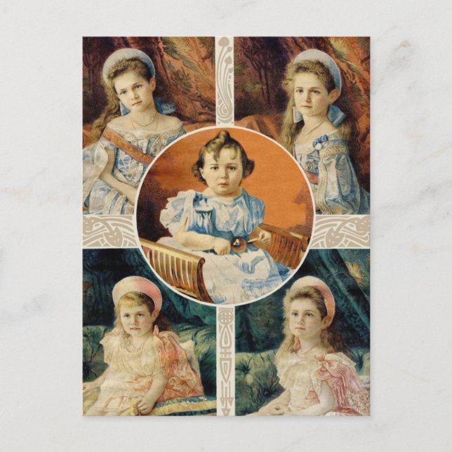 Barntsar i Ryssland, OTMA och Alexis Romanov Vykort (Framsida)