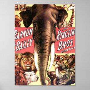 Barnum & Bailey and Ringling Bros Combined - Eleph Poster
