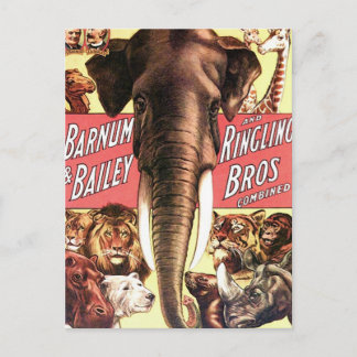 Barnum & Bailey and Ringling Bros Combined - Eleph Vykort