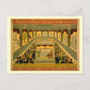 Barnum & Bailey Circus Poster Vykort
