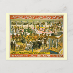 Barnum & Bailey Circus Poster Vykort