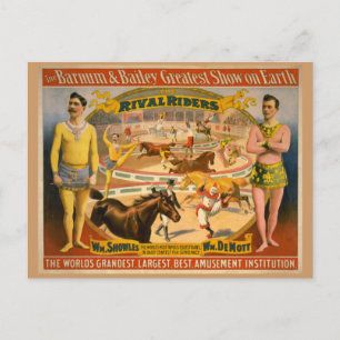 Barnum & Bailey Circus Poster Vykort
