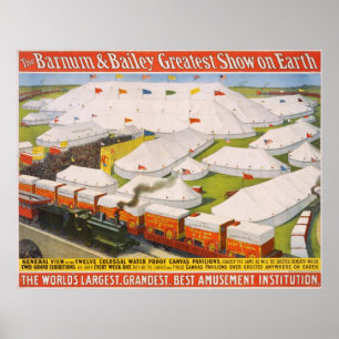 Barnum & Bailey Circus Tält med Tåg Poster