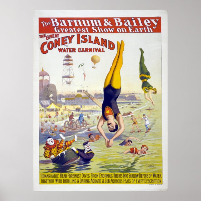 Barnum & Bailey Coney Island Circus Advertisement Poster (Framsidan)