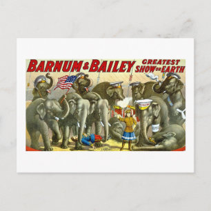 Barnum & Bailey - Elephants - Vintage annons Vykort