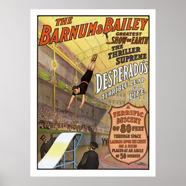 Barnum & Bailey Leap for Life Circus Advertisement Poster (Framsidan)