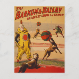 Barnum & Bailey - Marvelous Football Hundar Vykort